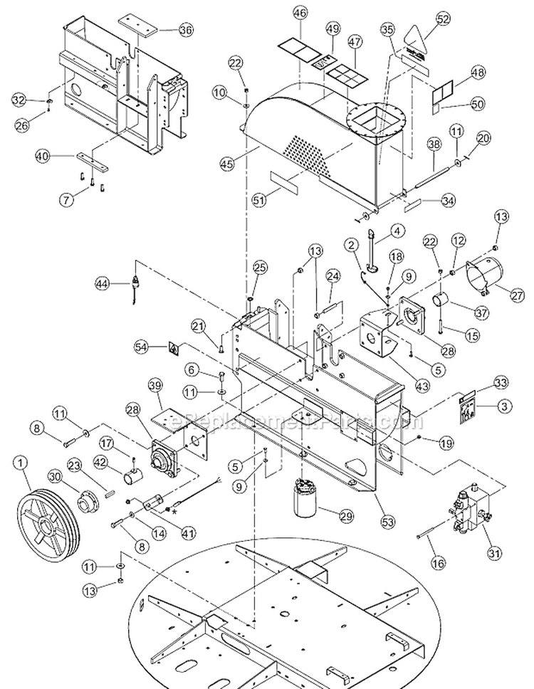 Page E Diagram and Parts List for CH8720IH 5VJAA0016AW002730 Bear Cat Chipper Shredder